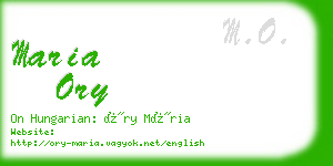 maria ory business card